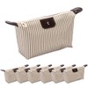 Muka Stripe Waterproof Cosmetic Bag Women Foldable Travel Toiletry Makeup