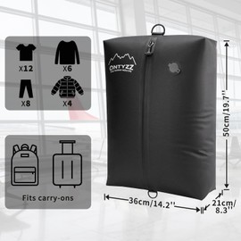 Vacuum Bags for Clothes, Reusable TPU Vacuum Bags with Airtight Valve, Travel Nylon Organiser with Waterproof Zip, Airtight Packing Cubes for Suitcase, Backpack, Hand Luggage