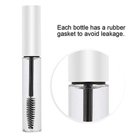 Tubo de rímel vacío con inserto de goma, 5 colores, tubo de delineador de ojos transparente de 10 ml con varita para pestañas, aceite de ricino, botella vacía para contenedor