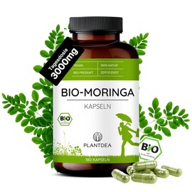 PlantDEA Organic Moringa Capsules I 3000 mg Daily Dose I 180 Moringa Capsules High Dose I Laboratory Tested I Organic Moringa Powder I Vegan Moringa Preparation I No Additives