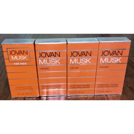 Jovan Musk For Men 2 oz / 59 mL Aftershave / Cologne Splash (Lot of 4)