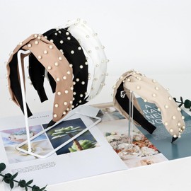 Norbiarz 4pcs Wide Pear Headbands Knot Headdresses Hair Accessories Headbands for Women Non Slip Headband Girls Fashion Cute Head Bands for Women's Hair Tiaras