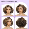 LDJOY Honey Blonde Synthetic Lace Front Wig 10 Inch Body