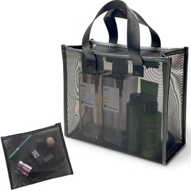 RAKUMIKA Spa Bag, Hot Spa Bag, Bath Bag, Sauna Bag, Mesh Bag, Zipper, Mesh, Compact, Small, Bath, Public Bath, Sauna, Gym, Pool, Sea, Travel, Change of Clothes, Men's, Women's,, Black