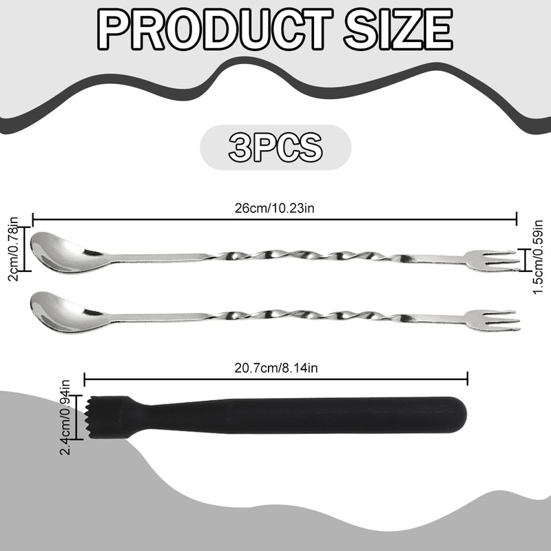 EORPAVU Cocktail Sets 2 PC Cocktail Stirrers with 1 PC
