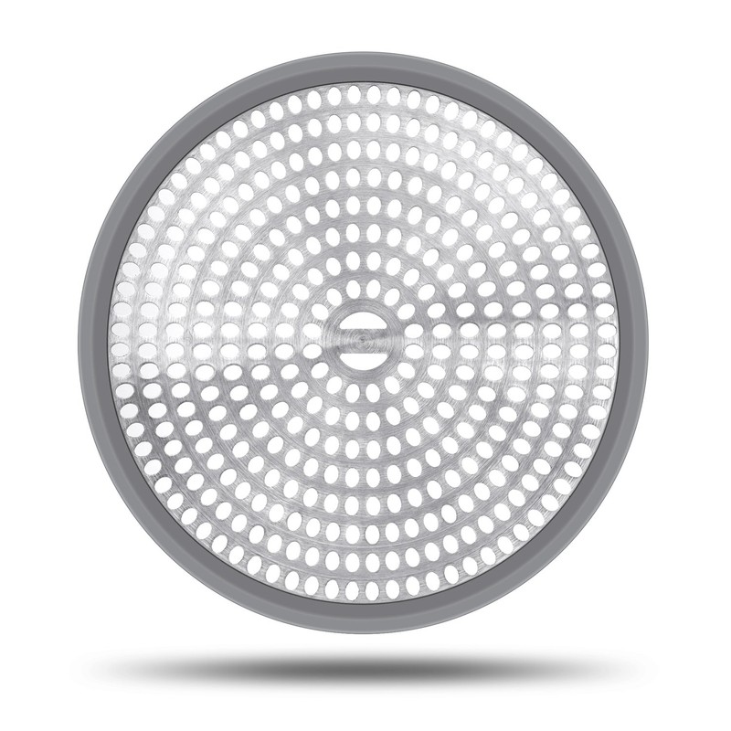 LEKEYE Shower Hair Catcher Drain Protector Strainer-Steel & Silicone 2