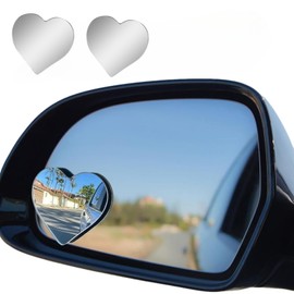 Heart Shaped Blind Spot Mirrors for Cars – Shatter-Resistant Convex Rearview Mirror with 360° Adjustable Design – Universal Fit Stick-On Side Mirror for Enhanced Safety (Cars, SUVs, Trucks)