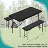 VECELO 3 Piece Folding Picnic Table with 2 Benches, 47.2"
