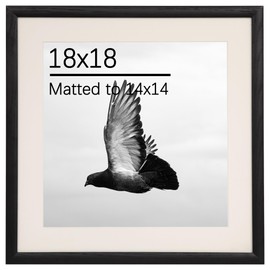 18x18 Solid Oak Wood Picture Frame with 14x14 Mat Opening