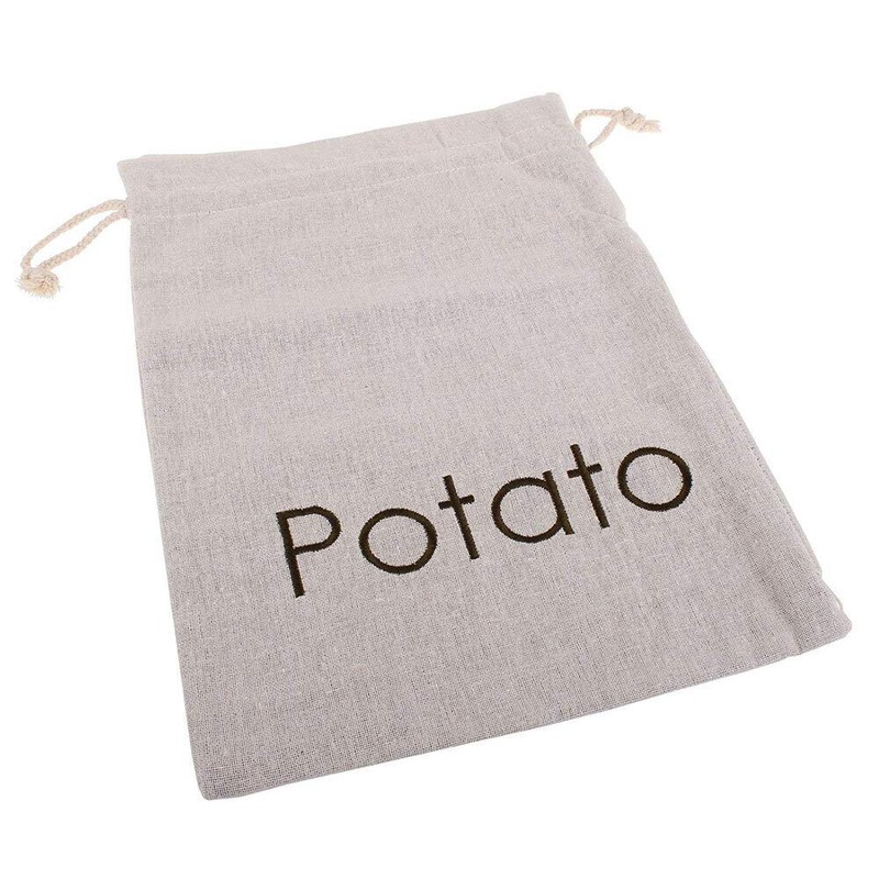 New APPETITO Potato Storage Bag Sack Drawstring Zip Zipper Washable