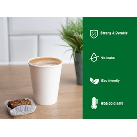 Croki Hot Paper Coffee Cups 4oz (1,000 Case) – White Disposable Coffee Cups for Hot/Cold Beverage, Ideal for Coffee, Tea, Water, Juice