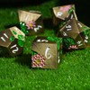 Cusdie 7-Die Lotus Metal DND Dice Set, D&D Metal Dice,