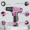 PULITUO Drill Set, 149-Piece Home Tool Set with 12V Pink