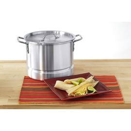 IMUSA USA Aluminum Tamale and Steamer Steamer Pot 20-Quart, Silver