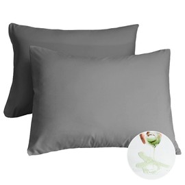 Vallein Waterproof Pillowcase, 16.9 x 24.8 inches (43 x 63 cm), Set of 2, Envelope Type, Washable, Completely Waterproof, Pillow Case, Dust Mite Resistant, Antibacterial, Odor Resistant, Pillow Cover,