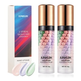 2 Pack One Step Color Corrector,Color Correcting Foundation Facial Serum,Moisturizing Concealer Tri-Color Correcting Isolation Cream Face Makeup Primer Base