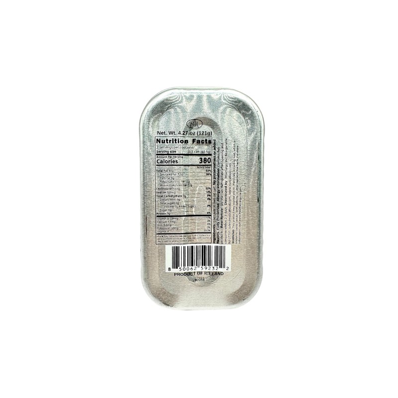 Rudca Food Icelandic Cod Liver - Wild-Caught in Own Oil