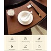 Leather Round Table Washable Placemats, Thick Faux Leather Heat Resistant