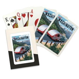 Lantern Press Visit Washington, Camper, Road Trip (52 Playing Cards, Poker Size Card Deck with Jokers)