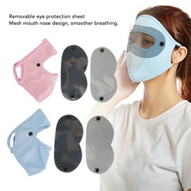 UV Sun Protection Mask, Pack of 4 Face Shield, Full Face Protection, Multifunctional Ice Silk UV Protection, Women's Sun Protection Face Veil with Eye Protection Films for Hiking