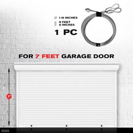 2 PCS Full Length Garage Door Spring - Door Spring Opener Pair of 7' Garage Door Rollers Cable Tensioner Garage Springs Replacement Torsion Springs - Lift Safety Springs Heavy Duty String(8.6 foot)