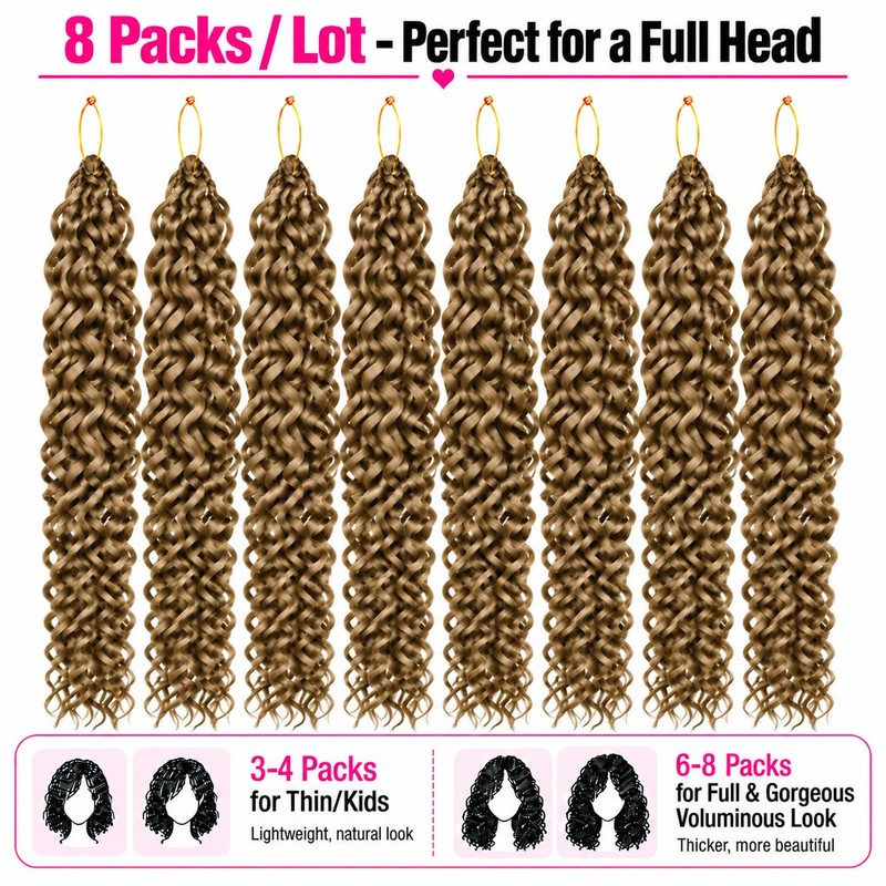 Pre Looped GoGo Curl Crochet Hair for Women 18" 8Packs