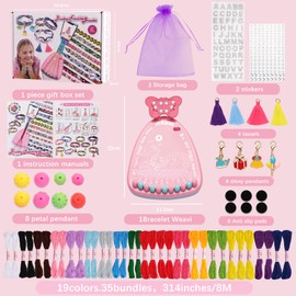 GUYUWE Friendship Bracelets Craft Set, Friendship Bracelets Make Yourself Contains 30 Colours, Friendship Bracelets Craft Braiding Set, Latch Set for Children Age 6-12 and Girls Birthday Gift