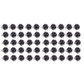 SOIMISS Pack of 50 Metal Bells Black Christmas Metal Round Mini Bells Jewellery Ornaments for Wind Chimes DIY Party Decoration 22 mm