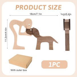 witeup Dog Ornaments, Handmade Wooden Statue Wooden Ornaments, Puppy Wooden Carving Ornaments 3D Animal Hand-Carved Crafts for Home Office Living Room Craft Artwork