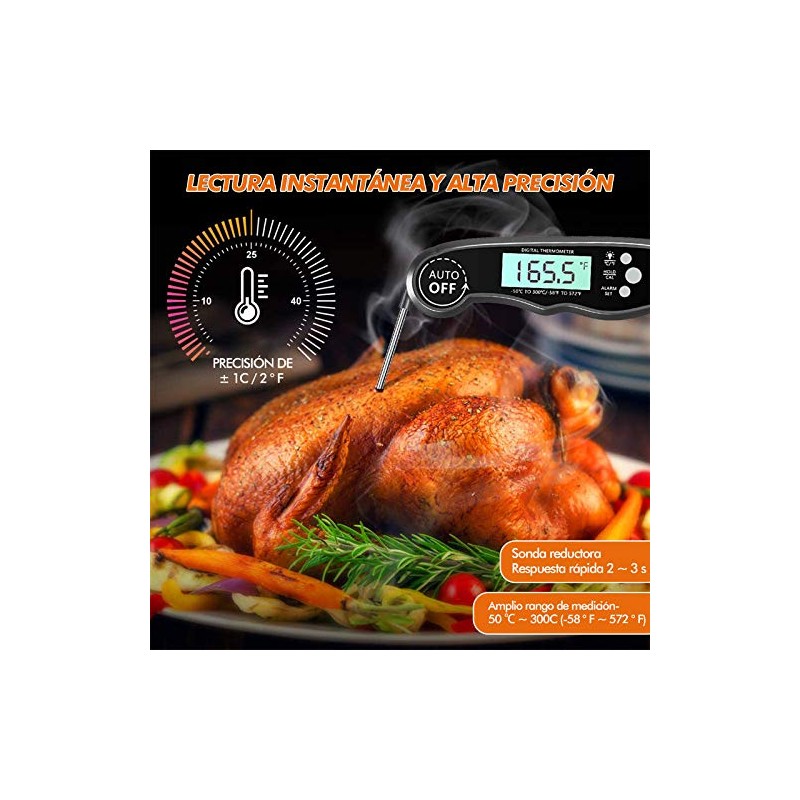 TYC Termómetro Digital de Carne Cocina, termómetro apto para horno
