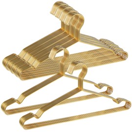 Gold Metal Hangers for Clothes - 30 Pcs Stainless Steel Wire Clothes Hangers, Heavy-Duty, Space-Saving for Coat Suit Dress