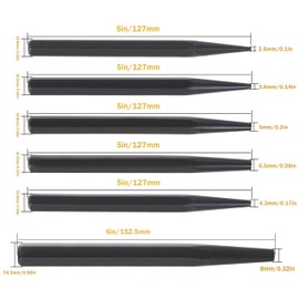 Punch Kit Pro 61340,Center Punch Metal Center Punch Tool 6Pcs