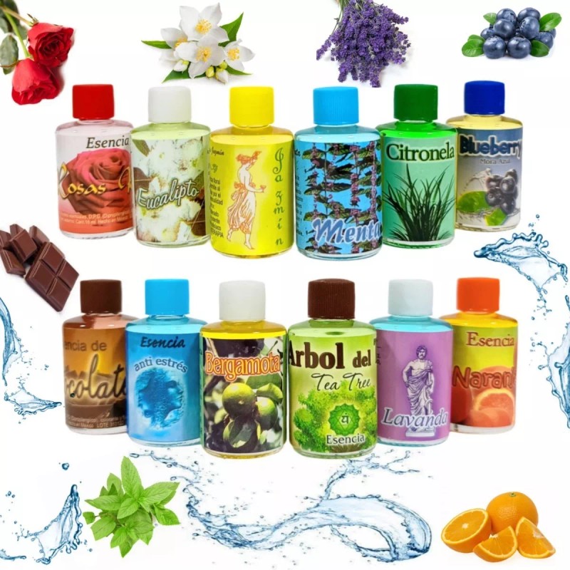 Golden Essences Kit 12 Esencias Aromáticas De 16ml Difusor Vela