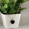 Gempires Natural Black Obsidian Heart Pendant Necklace, 20 mm Heart