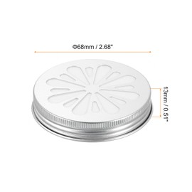 HARFINGTON 12pcs Aluminium Hollow Jar Lids 68mm Replacement Mason Jar Insert Lids Air Freshener Hollow Lids Reusable Wide Mouth Canning Covers with Juice Hole for Home Office