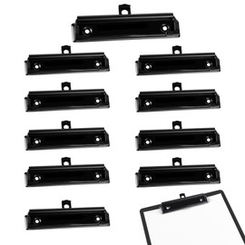 12 cm Clipboard Clips, Mountable Clipboard Clipboard Folder Clamps with Rubber Handle for Office, School, Stationery (Pack of 10)
