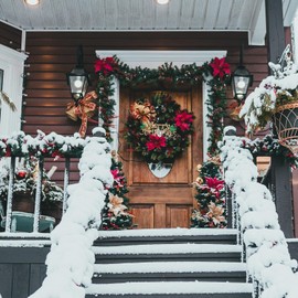 8.9FT Garland for Christmas Decorations, 10Pack Non-Lit Soft Green Holiday Decorations for Outdoor or Indoor Use, Premium Quality Christmas Garland Home Garden, Wedding Party Decorations