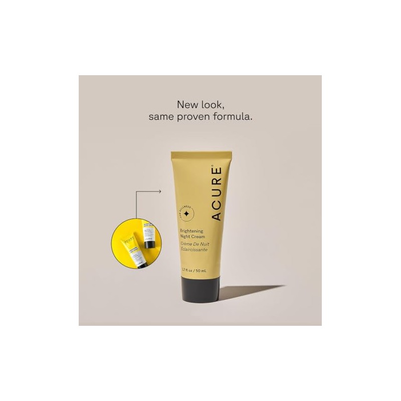 Acure Crema Facial Nocturna Diseñada Igualar Tono Textura Piel Mientras