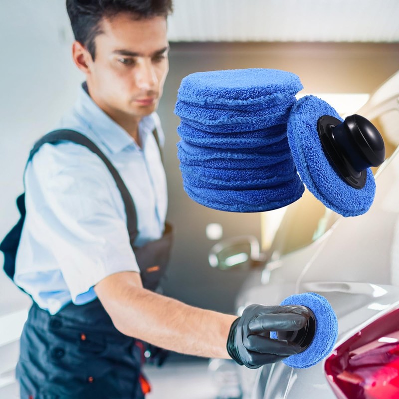 Garneck 7pcs Car Wax Applicator Pads Kit with 1pcs Handle