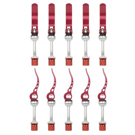 Pxyelec Red Aluminum Alloy Bike Seat Clamp, M6 × 65mm Bicycle Binder Clamp Bolt Seat Post Quick Release, Pack of 10