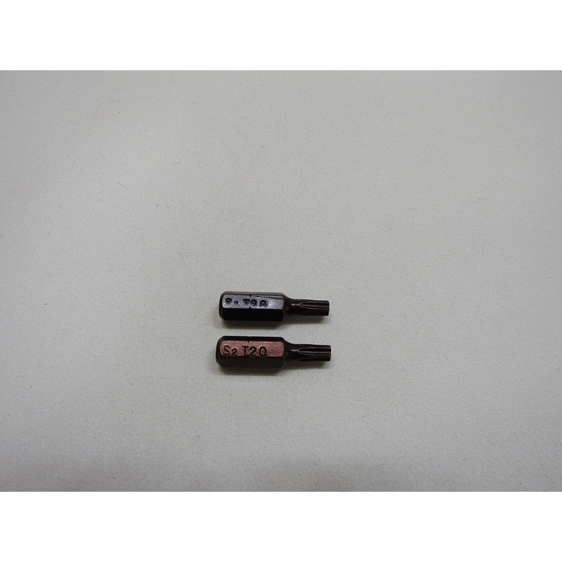 2x T20 Torx Security 25mm 1/4" Hex Shank Screwdriver Bit