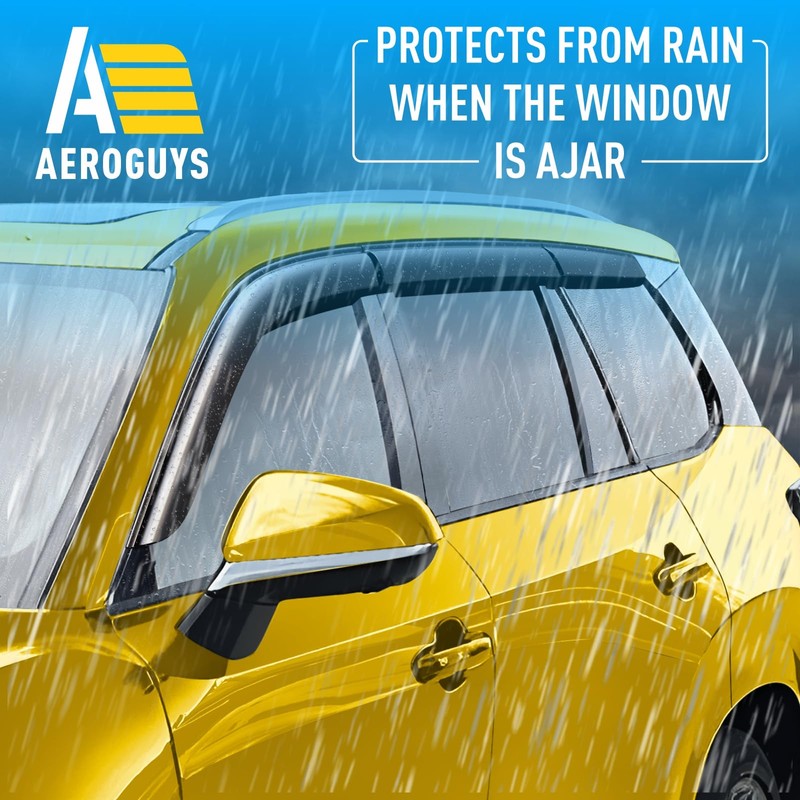 Extra Durable Window Deflectors Tape-On Window Visors Rain Guards Fit