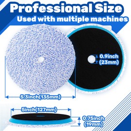 KUIMIT Microfiber Polishing Pad, 3Pcs 5Inch 125mm Microfiber Cutting Finishing Disc with Hook & Loop Backing for Car Buffer Polisher Cutting Buffing Waxing and Polishing