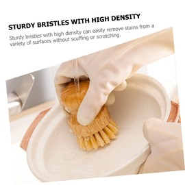 1 Set Pot Brush Pan Scrubber Natural Wood Sisal Dish Brush Cleaning Scrubber Ceramic Wok Handheld Dishwasher Manual Cleaning Brush Kitchen Supplies Pot Pan Clean Brush Palm
