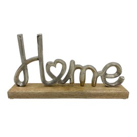 Sil Interiors Love/Home Decoration On Wooden Base (Home)