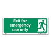 Exit for emergency use only Sign, 1mm Rigid Plastic 42x15cm,