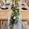 CQURE 6Pcs Eucalyptus Garland,Artificial Eucalyptus Leaves Table Greenery Garland Wreath
