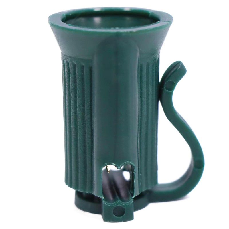 Encoidoz 100PCS C7 E12 Replacement Bulb Sockets, C7 Green Socket