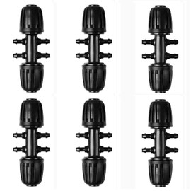 6 Pieces T-Piece with Barbed Drip Irrigation, Drip Proof Automatic Irrigation System, 1/2 Inch to 1/4 Inch Irrigation Pipe, Drip Proof Fittings (Suitable for 13 mm ID/4 mm ID)