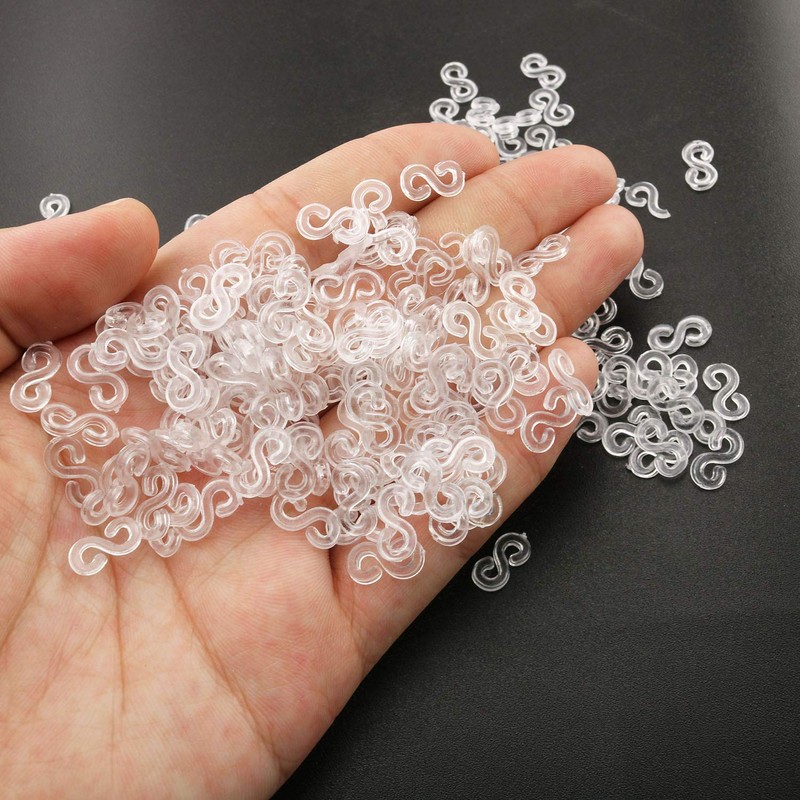 Tegg Loom Band Clips 200 PCS Clear Plastic S Clips